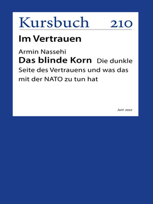 cover image of Das blinde Korn